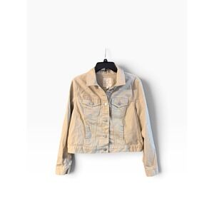 Relativity Khaki Tan Denim Style Trucker Jacket Womens PXL Petite XL RN 69016